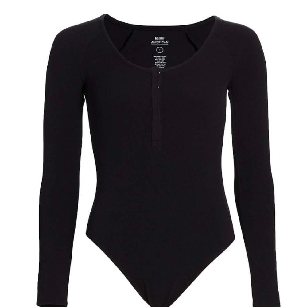 NWT Good American Feel Good Long Sleeve Bodysuit, Size XL